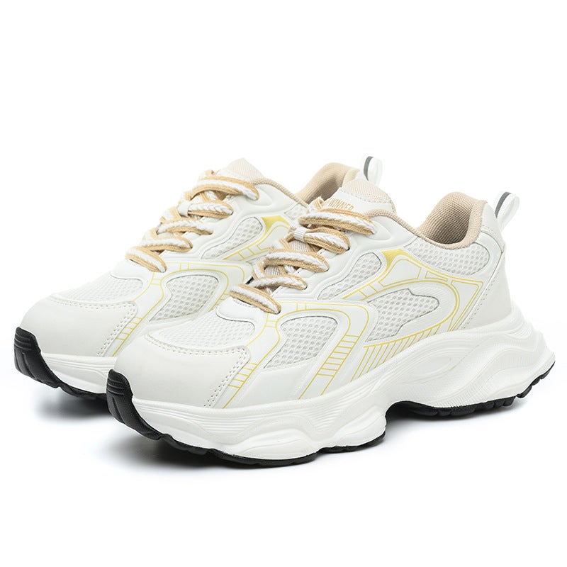 Thick-Soled Silver Torre Shoes Women'S 2025 Spring New Shoes Women'S Explosions Increased Sports Plastic Steel Torre Shoes - Image 1
